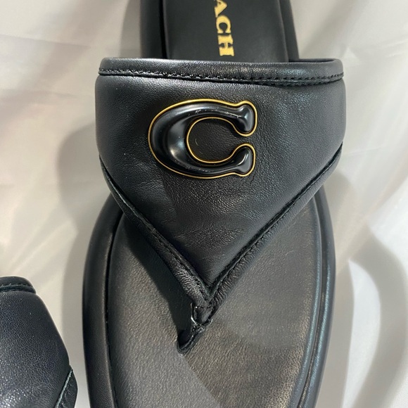 New Coach Sylvie Leather Sandals - Picture 2 of 7